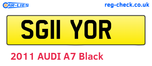 SG11YOR are the vehicle registration plates.