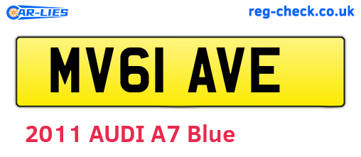 MV61AVE are the vehicle registration plates.