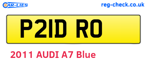P21DRO are the vehicle registration plates.