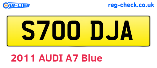 S700DJA are the vehicle registration plates.