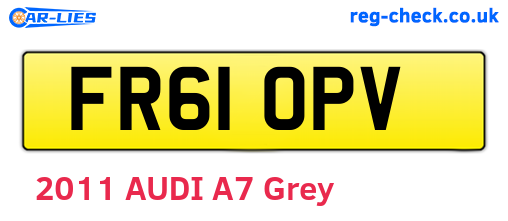 FR61OPV are the vehicle registration plates.