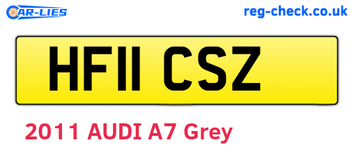 HF11CSZ are the vehicle registration plates.