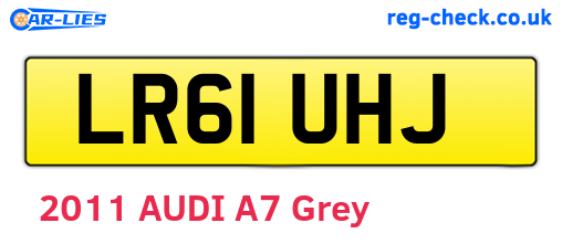 LR61UHJ are the vehicle registration plates.
