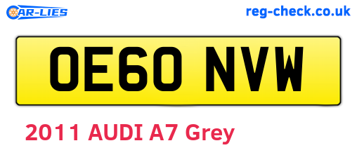 OE60NVW are the vehicle registration plates.