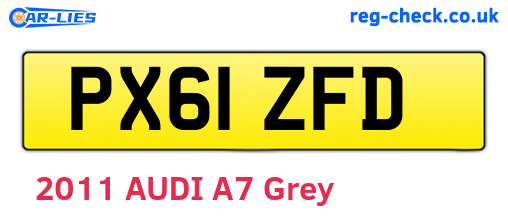 PX61ZFD are the vehicle registration plates.