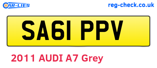 SA61PPV are the vehicle registration plates.