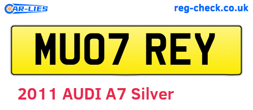 MU07REY are the vehicle registration plates.