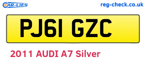 PJ61GZC are the vehicle registration plates.