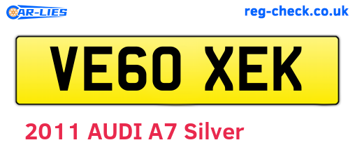 VE60XEK are the vehicle registration plates.