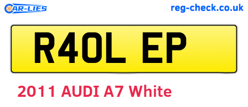 R40LEP are the vehicle registration plates.