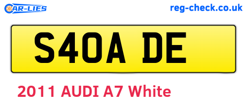 S40ADE are the vehicle registration plates.