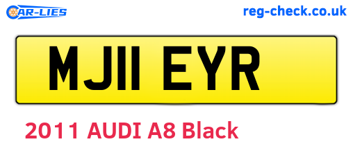 MJ11EYR are the vehicle registration plates.