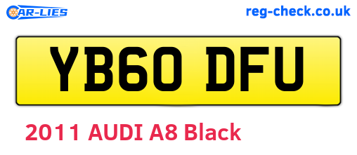 YB60DFU are the vehicle registration plates.