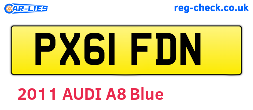 PX61FDN are the vehicle registration plates.