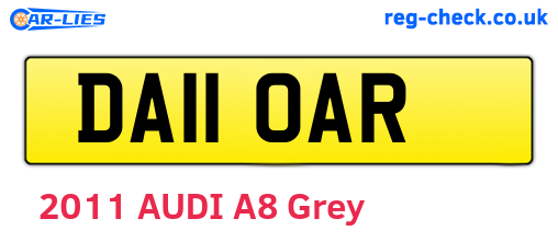 DA11OAR are the vehicle registration plates.