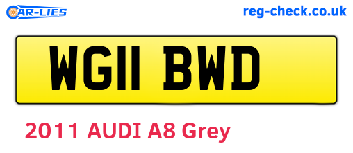 WG11BWD are the vehicle registration plates.