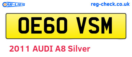 OE60VSM are the vehicle registration plates.