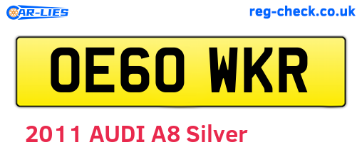 OE60WKR are the vehicle registration plates.