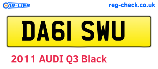 DA61SWU are the vehicle registration plates.
