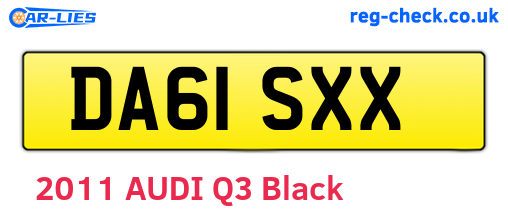 DA61SXX are the vehicle registration plates.