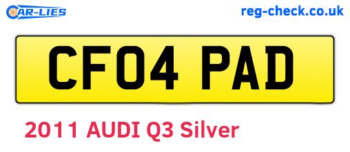 CF04PAD are the vehicle registration plates.