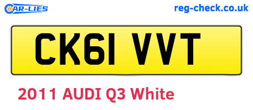 CK61VVT are the vehicle registration plates.