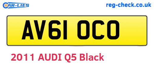 AV61OCO are the vehicle registration plates.