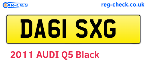 DA61SXG are the vehicle registration plates.