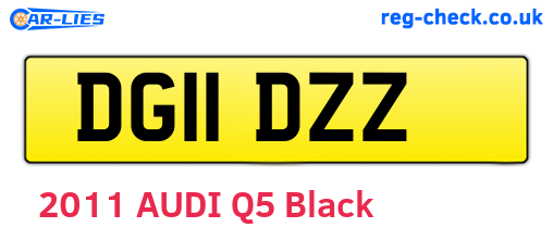 DG11DZZ are the vehicle registration plates.