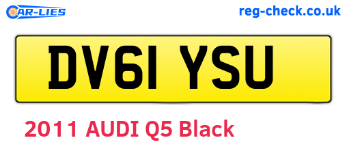 DV61YSU are the vehicle registration plates.