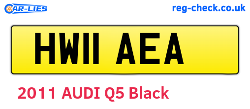 HW11AEA are the vehicle registration plates.