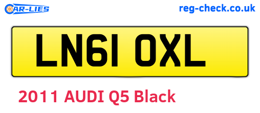 LN61OXL are the vehicle registration plates.