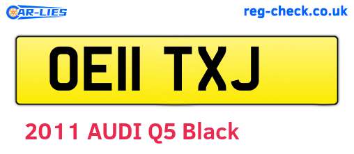 OE11TXJ are the vehicle registration plates.