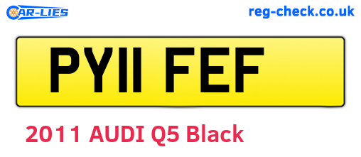 PY11FEF are the vehicle registration plates.