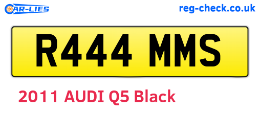 R444MMS are the vehicle registration plates.