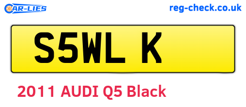 S5WLK are the vehicle registration plates.