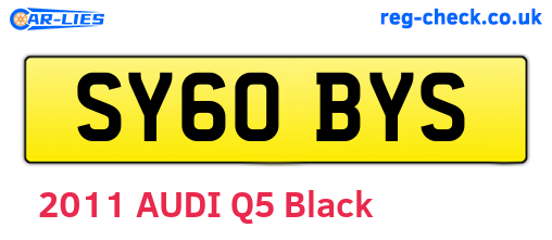 SY60BYS are the vehicle registration plates.