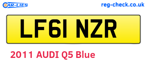 LF61NZR are the vehicle registration plates.