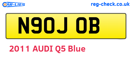 N90JOB are the vehicle registration plates.