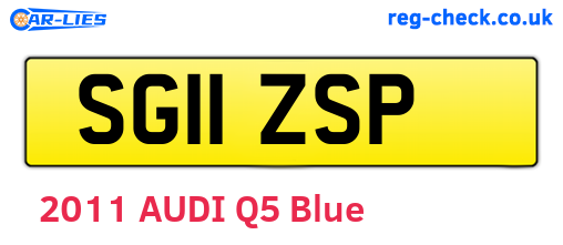 SG11ZSP are the vehicle registration plates.