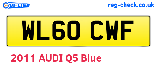 WL60CWF are the vehicle registration plates.