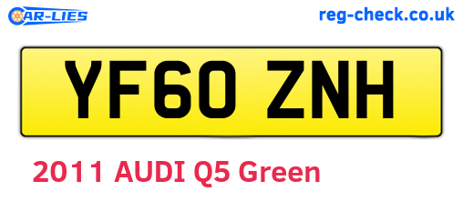 YF60ZNH are the vehicle registration plates.