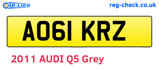 AO61KRZ are the vehicle registration plates.