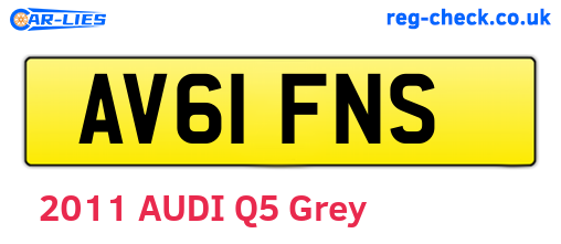 AV61FNS are the vehicle registration plates.