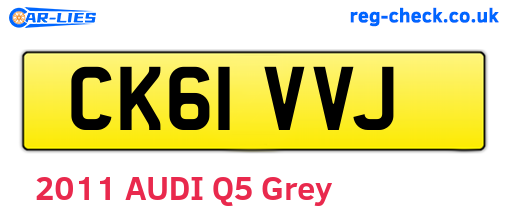 CK61VVJ are the vehicle registration plates.