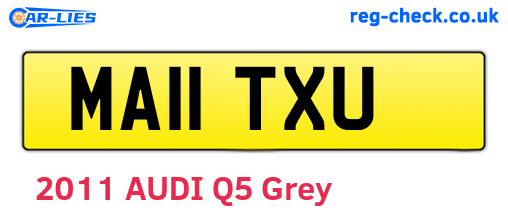 MA11TXU are the vehicle registration plates.