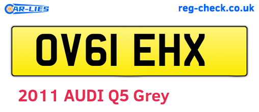 OV61EHX are the vehicle registration plates.