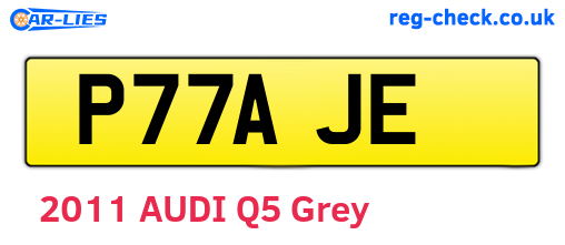 P77AJE are the vehicle registration plates.