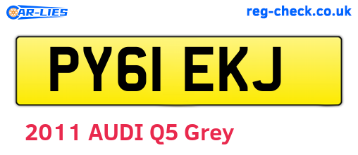 PY61EKJ are the vehicle registration plates.