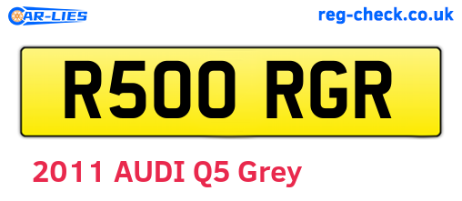 R500RGR are the vehicle registration plates.